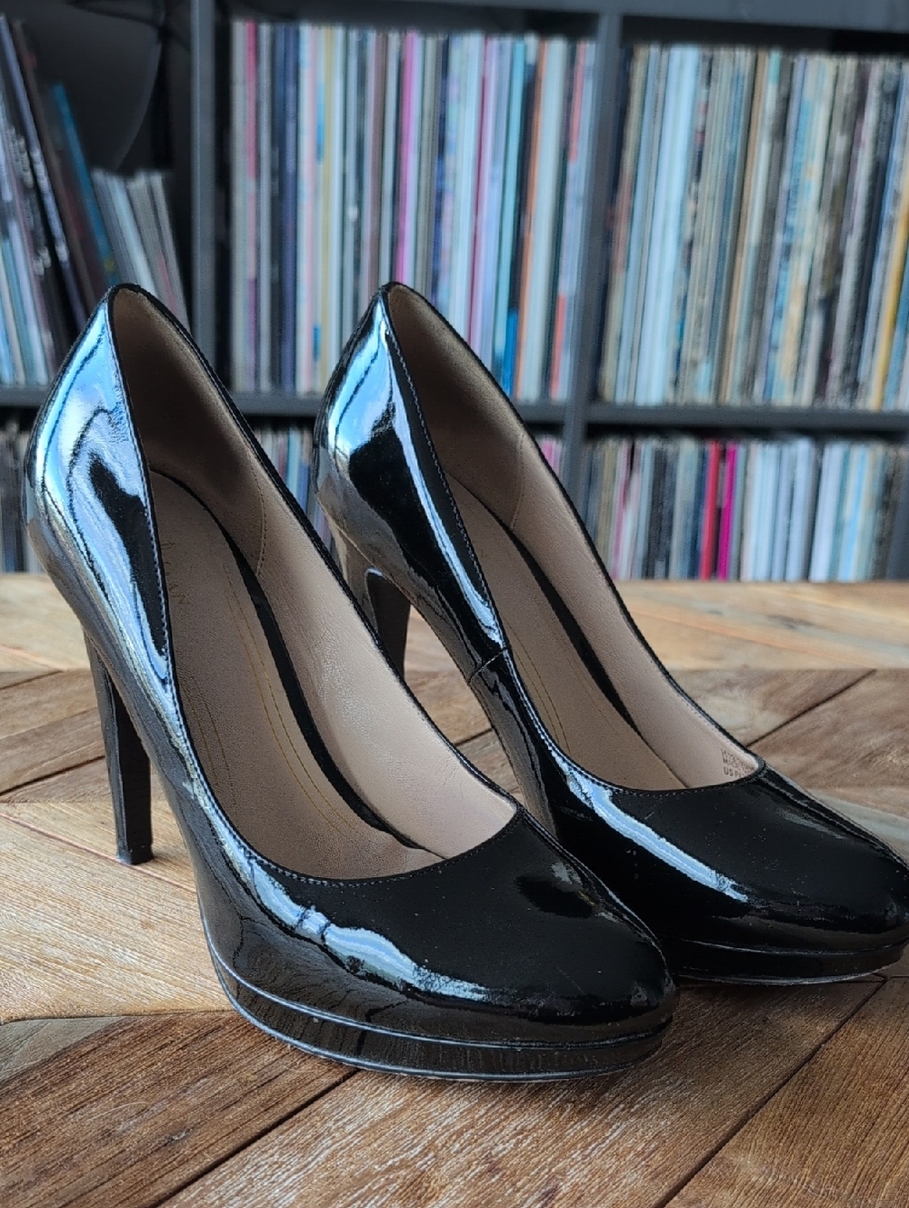 Cole Haan Black Patent High Heel Pumps With Nike Air Cushion